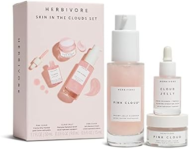 HERBIVORE Pink Cloud Hydrating Jelly Cleanser - Rosewater + Tremella Face Wash & Makeup Remover for Sensitive, Skin Plant-based, Vegan, Cruelty-free Herbivore