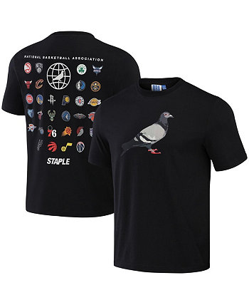 Мужская черная футболка из флока NBA x All Teams Staple
