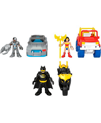 Подарочный набор DC Super Friends Batman с игрушкой для дошкольников «Чудо-женщина и киборг», 9 предметов Imaginext