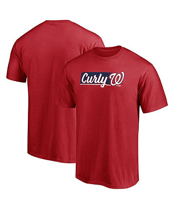 Мужская красная футболка Washington Nationals Curly W Local BreakingT