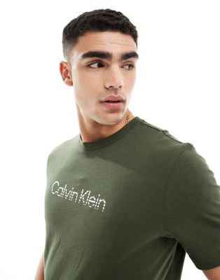 Calvin Klein degrade logo t-shirt in olive green Calvin Klein