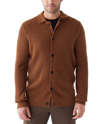 Мужская верхняя рубашка-свитер на пуговицах с воротником FRANK AND OAK