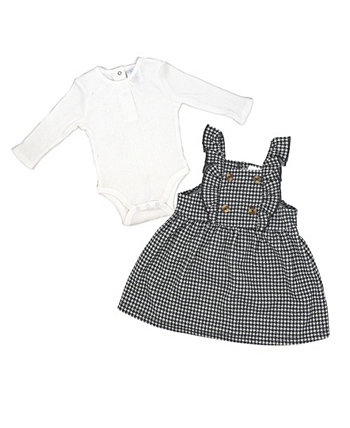 Детские Комплекты Одежды Baby Mode Baby Girls Bodysuit and Houndstooth Jumper, 2-Piece Set Baby Mode