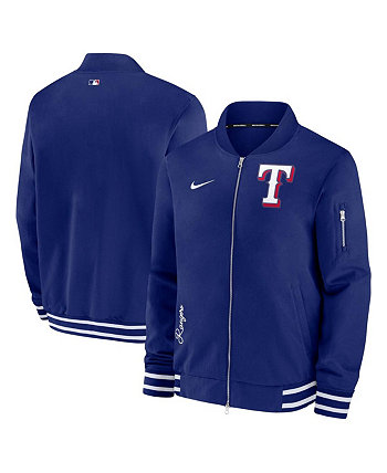 Мужская куртка-бомбер с молнией во всю длину Royal Texas Rangers Authentic Collection Nike