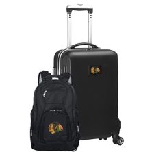 Чикаго Блэкхокс Deluxe Hardside ручной клади чемодан и рюкзак набор Unbranded