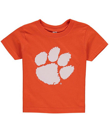 Оранжевая футболка с большим логотипом Clemson Tigers для маленьких девочек и мальчиков Two Feet Ahead