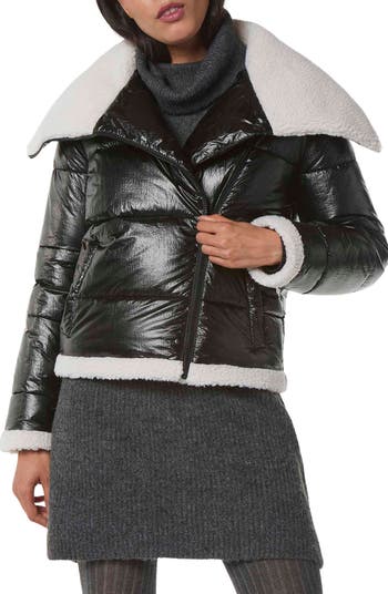 Асимметричная куртка-пуховик с отделкой из искусственной овчины MARC NEW YORK PERFORMANCE