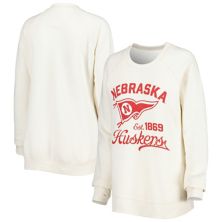 Женский кремовый свитшот Pressbox Nebraska Huskers Old Standard Pennant Knobi с реглановым пуловером Unbranded