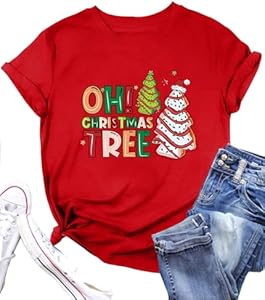 Womens Christmas Light Shirt: Merry Christmas Tee Shirts Xmas T-Shirt Christmas Bright Short Sleeves Top Zylkor