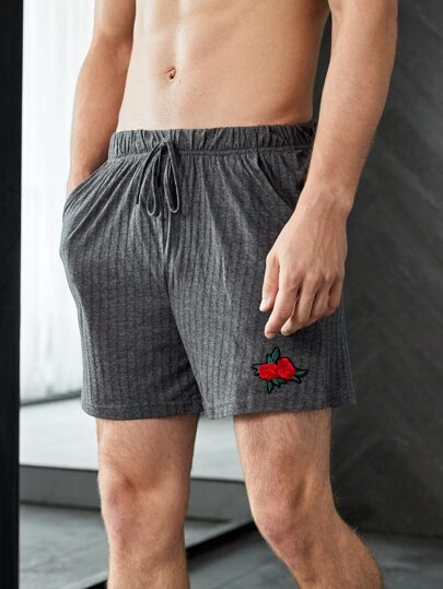 для мужчины Пижамные шорты с аппликацией с узлом SHEIN
