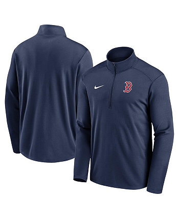 Мужская темно-синяя футболка Boston Red Sox Agility Pacer Performance с молнией до половины Nike