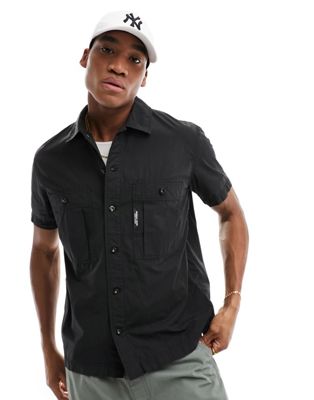 Marshall Artist double pocket short sleeve shirt in black Marshall Artist