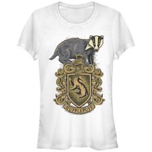 Juniors' Harry Potter Hufflepuff Badger Crest Fitted Graphic Tee Harry Potter