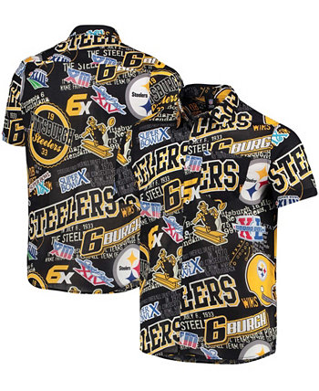 Мужская черная тематическая рубашка на пуговицах Pittsburgh Steelers FOCO