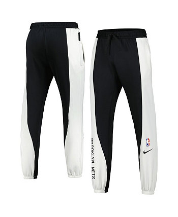 Мужские черные/белые брюки Brooklyn Nets 2023/24 Authentic Showtime Nike
