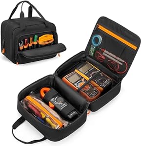 Carrying Case Compatible with Klein Tools 80101/ ET310 AC Circuit Breaker Finder, Home Tester Kit Storage Bag for Digital Multimeter, Clamp Meter or Other Electrical Test Tools (Bag Only) Rexmica