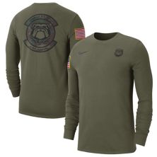 Men's Nike  Olive Georgia Bulldogs Military Pack Long Sleeve T-Shirt Nitro USA