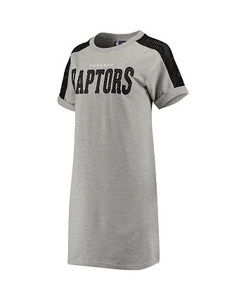 Женское серо-черное межсезонное платье-кроссовки Toronto Raptors из френч терри G-III