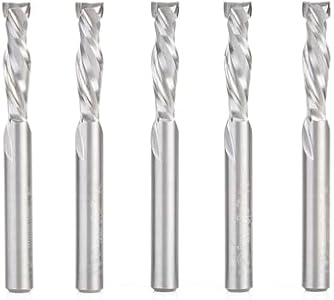 Набор сжатых ЧПУ фрез 5 шт., 1/4" D x 1" H x 2-1/2" L, 2-флейтовые фрезы Amana Tool