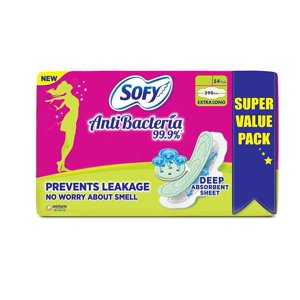 Sofy Anti Bacteria Extra Long Sanitary Pads (Pack Of 54 Pads) Sofy