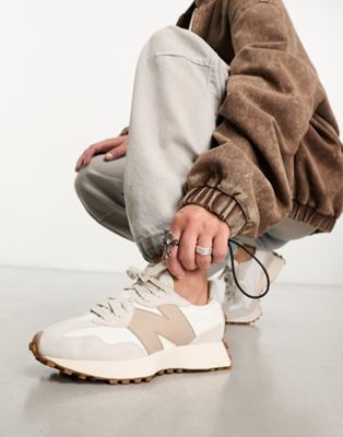 Унисекс кроссовки в стиле лайфстайл New Balance 327 в белом и коричневом цветах New Balance