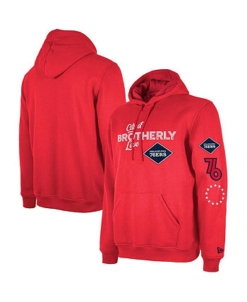 Мужской красный пуловер с капюшоном Philadelphia 76ers 2023/24 City Edition Big and Tall New Era