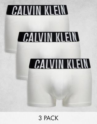 Calvin Klein intense power cotton stretch briefs 3 pack in white Calvin Klein