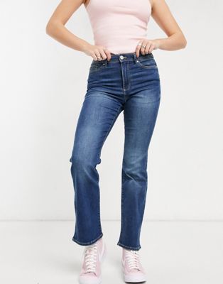 Расклешенные джинсы Only wauw среднего синего цвета со средней посадкой ONLY