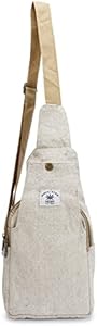 Рюкзак повседневный LONGING TO BUY Hemp Sling Backpack- Hemp Cross body Bag- Hemp Shoulder Backpack Adjustable Strap for Men & Women (Creamish White) LONGING TO BUY