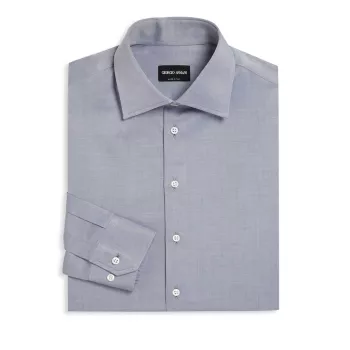 Хлопковая классическая рубашка с пуговицами спереди Giorgio Armani