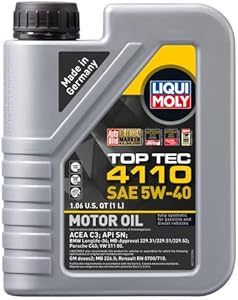 LIQUI MOLY Top Tec 4110 SAE 5W-40 Motor Oil | 1 Liter | Fully synthetic engine oil | SKU: 22120 Liqui Moly