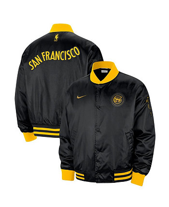 Мужская черная куртка-бомбер с застежкой Golden State Warriors City Edition Courtside Premier 2023/24 Nike