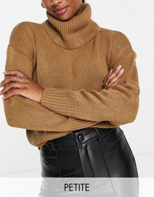 Only Petite exclusive roll neck sweater in camel Only Petite