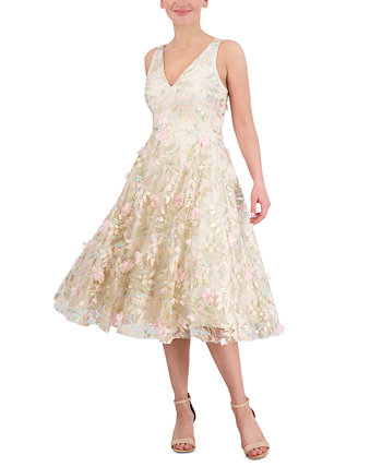 Женское фактурное платье миди с цветочным принтом Eliza J