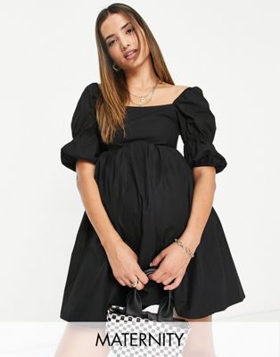 Черное поплиновое платье мини со сборками Missguided Maternity Missguided Maternity