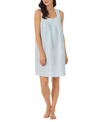 Women's Sleeveless Floral Lace-Trim Nightgown Eileen West