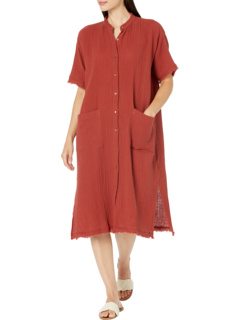 Платье-рубашка с воротником-стойкой Eileen Fisher