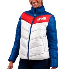 Women's G-III 4Her by Carl Banks  White/Royal New York Giants New Star Quilted Full-Zip Jacket In The Style