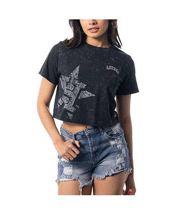 Женская укороченная футболка Houston Astros черного цвета The Wild Collective