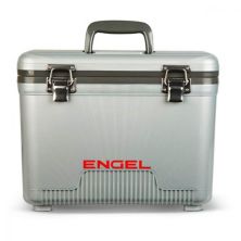 Engel 13 Quart Lightweight Fishing Dry Box Cooler с плечевым ремнем, серебристый Engel