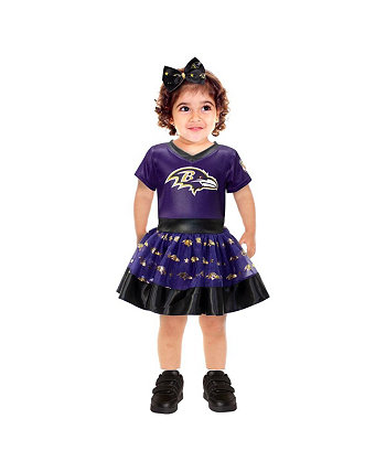 Toddler Girls Purple Baltimore Ravens Tutu Tailgate Game Day V-Neck Costume Jerry Leigh