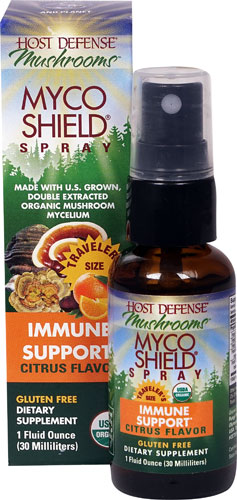Host Defense Organic Mushrooms™ MycoShield® Spray Citrus — 1 жидкая унция Host Defense