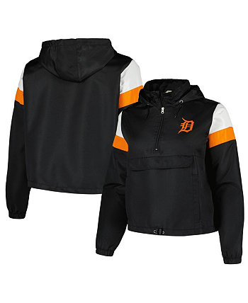 Женская черная куртка-анорак больших размеров Detroit Tigers с молнией до четверти Profile