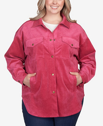 Однотонная куртка из пинкорда на пуговицах больших размеров Ruby Rd.