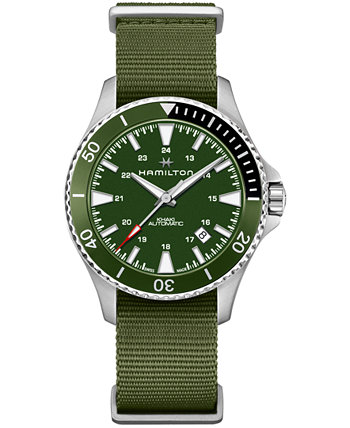 Часы унисекс Swiss Automatic Scuba Green Nato с ремешком 40 мм Hamilton