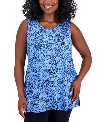 Plus Size Kassia Printed Knit Tank Top, Created for Macy's J&M Collection
