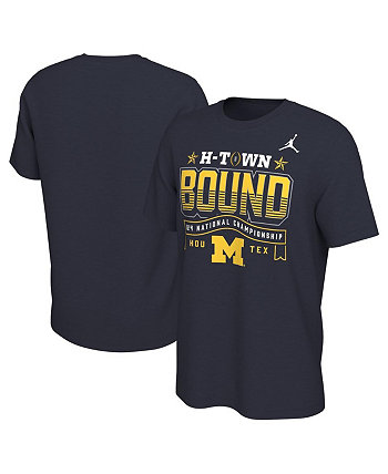 Мужская темно-синяя футболка с игрой национального чемпионата Michigan Wolverines College Football Playoff 2024 Jordan