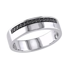 Мужское кольцо Stella Grace из стерлингового серебра с черным бриллиантом Stella Grace