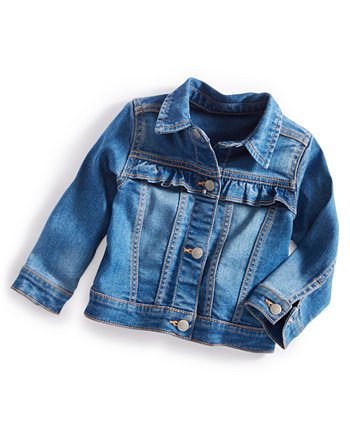 Повседневная Детская Куртка First Impressions Baby Girls Ruffled-Trim Denim Jacket First Impressions