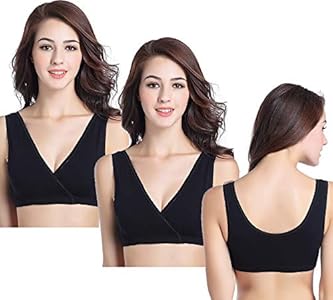 CAKYE 3 Pack Maternity Nursing Sleep Bra Breastfeeding Cotton Bralette CAKYE